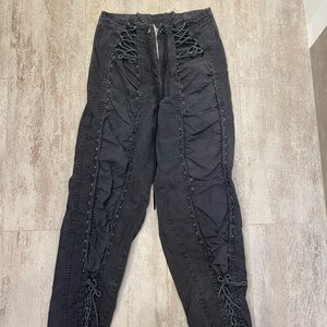 Vintage Chemin De Fer Lace-Up Pants